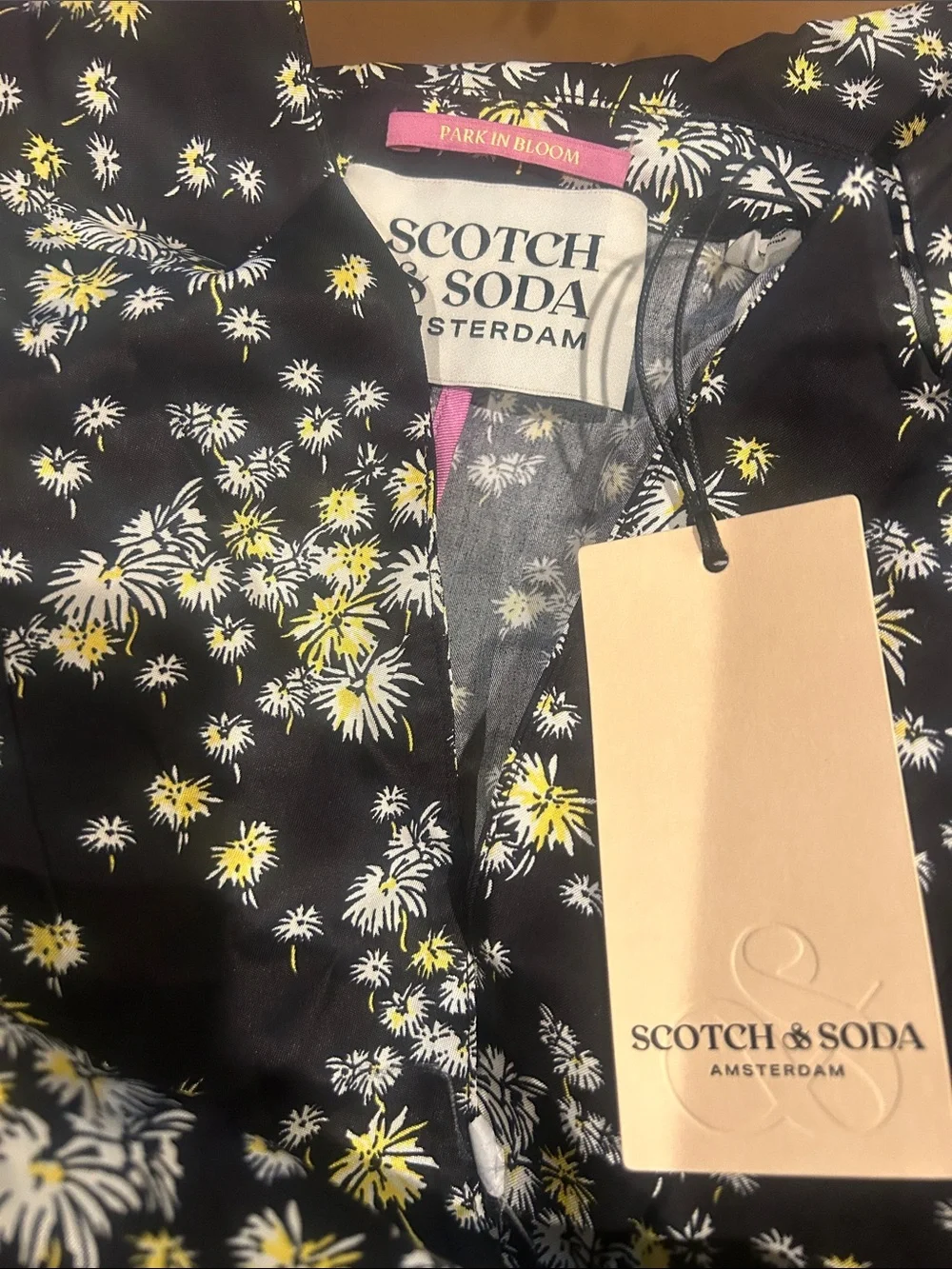 Nwt Scotch & Soda Blazer Printed Drapey Blazer dandelion black